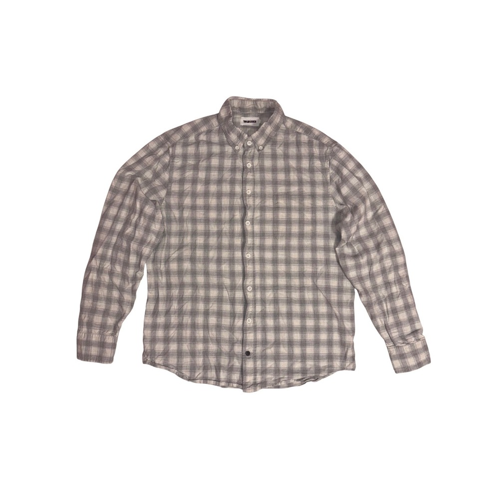TAYLOR STITCH The Jack Shirt Mens 40 Grey Plaid Organic Cotton Button Down